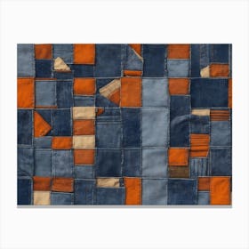 Blue And Orange Patchwork Canvas Print