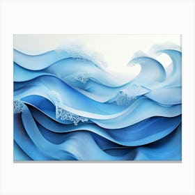 Blue Sea Waves Canvas Print