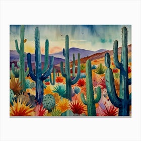 Cactus In The Desert Canvas Print