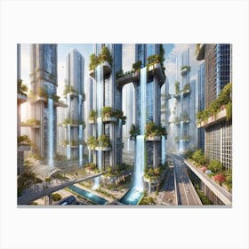 Futuristic Cityscape Canvas Print