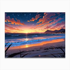 Sunset On The Beach 4 Canvas Print