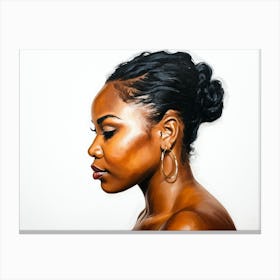 Side Profile Of Beautiful Woman Oil Painting 189 Canvas Print