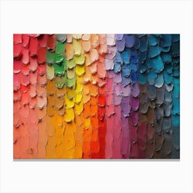 Abstract Rainbow Colour Palette Knife Oil Painting 6 Canvas Print