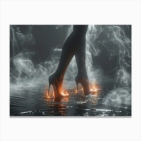 High Heels And Smoke 2 Canvas Print