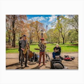 Jazz Band In Central Park Canvas Print