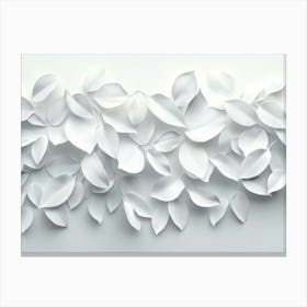 3d Art White Leaves Background 4 Canvas Print