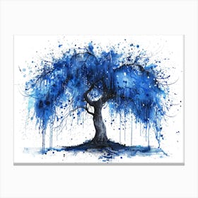 Blue Willow Tree Canvas Print