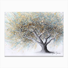 Spotted Teal Tree Canvas Print