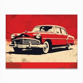 1950s Red Classic Car - Vintage Automobile Design Canvas Print