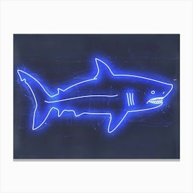 Neon Blue Common Thresher Shark 1 Canvas Print