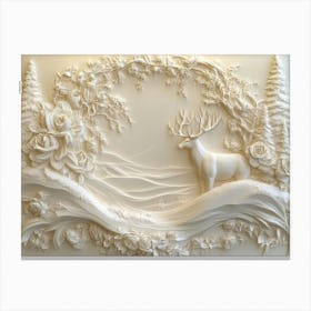 Beautiful 3d Stone Carving Canvas Print