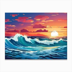 Sunset Over The Ocean 14 Canvas Print