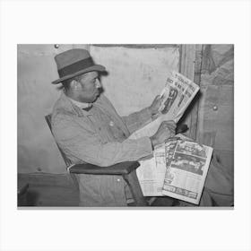 Pomp Hall, Negro Farmer, Reading Newspaper To Which He Subscribes, Creek County, Oklahoma, See General Canvas Print