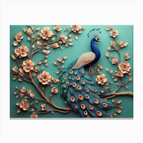 Peacock Painting 6 Canvas Print