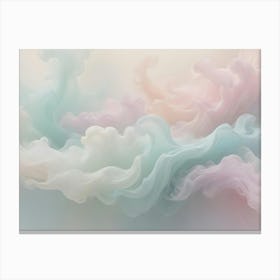 A Pastel Colored, Abstract Image Of Swirling Smoke Or Clouds, Creating A Soft And Dreamlike Atmosphere Canvas Print