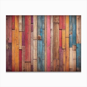 Colorful wood plank texture background 15 Canvas Print