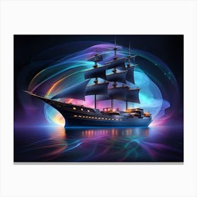 Ship In The Sea 2 Canvas Print