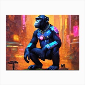 Futuristic Chimpanzee Canvas Print