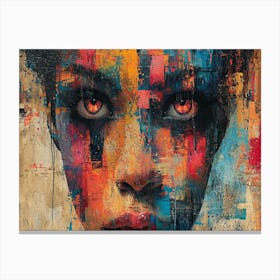 Colorful Chronicles: Abstract Narratives of History and Resilience. Woman'S Face 4 Canvas Print