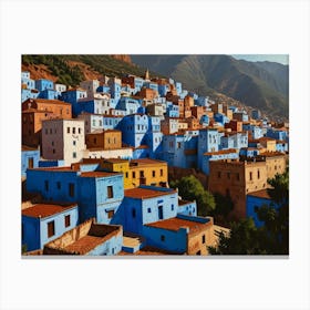 Blue City Of Chefchaouen Art 3 Canvas Print