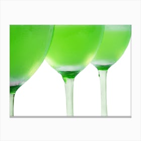 Green Wine Glasses Canvas Print