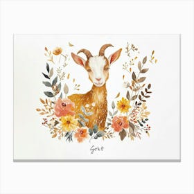 Little Floral Goat 3 Poster Canvas Print