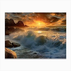 Sunset At The Beach 4 Canvas Print