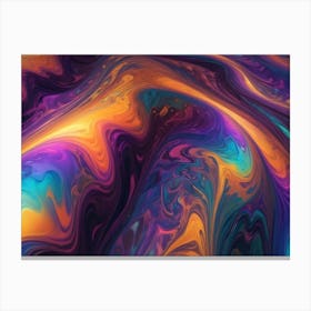 Abstract Digital Artwork Of Colorful Liquid Canvas Print