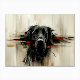 Black Flat Coated Retriever Canvas Print