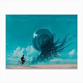 Man On A Bicycle Canvas Print