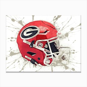 Georgia Bulldogs NCAA Helmet Poster Canvas Print