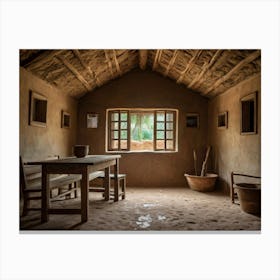 Hut In A Village Canvas Print