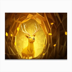 Deer In A Cave Canvas Print