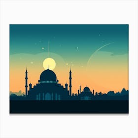 Islamic Mosque At Sunset Art Print Canvas Print