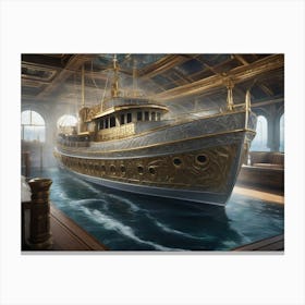 Ship In The Harbor Canvas Print