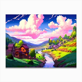 Countryside Homes - Anime Landscape Canvas Print