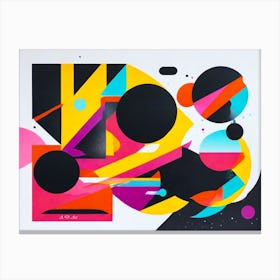 Illustration With Slick Shiny Abstract Shapes In Vivid Colors Canvas Print
