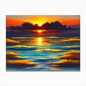 Sunset Over The Ocean 11 Canvas Print