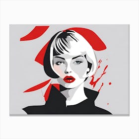 Woman In Black And Red Canvas Print