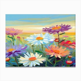 Daisies In The Field Canvas Print