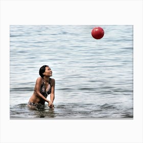 Asian Beach Volleyball Girl Canvas Print