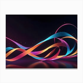 Abstract Image Of Colorful, Flowing Ribbons In Pink, Blue, And Orange, Creating A Dynamic And Energetic Design Canvas Print