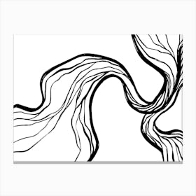Abstract Wavy Line Drawing Canvas Print