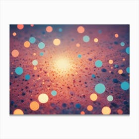 Abstract Background With Colorful Bokeh Circles Converging Towards A Bright Light Source, Emanating From A Central Point Canvas Print