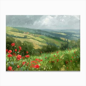 Poppies In The Rain 2 Canvas Print