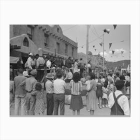 Crowd Watching Native Spanish American Dances At Fiesta, Taos, New Mexico By Russell Lee Canvas Print