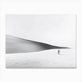 Sand Dunes - Lone Man and Dune in Desert Canvas Print