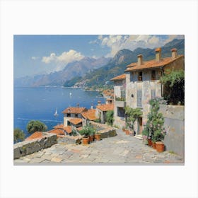 Town On Lake Como Canvas Print