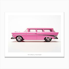Toy Car 55 Chevy Nomad Pink Poster Canvas Print