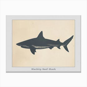 Blacktip Reef Shark Silhouette 4 Poster Canvas Print